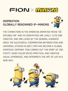 Minions 3 đôi tất vải hoạt hình dễ thương hình mắt mèo, hợp tác với , thích hợp cho mùa xuân, hè, thu, đông - Nhiều màu - Xem 6