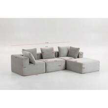 4-Seat Magic Cube Compressed Sofa  – Luxe Corduroy, No Assembly Required, Modular Design, Soft Sit For Primary Living Spaces & Homeowners