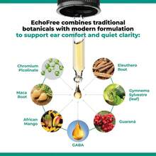 EchoFree-100% Natural-20-In-1 Liquid Formula For Ear Wellness-With Chromium Picolinate, Ginkgo Biloba & GABA-Sugar-Free Vegan, Non-GMO-Daily Support For Quiet Focus & Clarity-2 Droppers/Day