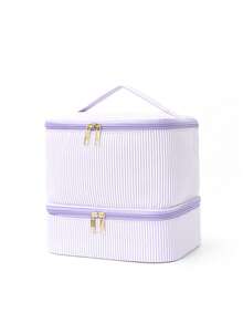 1 pieza Estuche de cosméticos, bolsa de cosméticos, neceser, bolsa de almacenamiento de cosméticos, bolsa de almacenamiento de maquillaje, bolsa de herramientas de maquillaje de gran capacidad y multiuso, portátil, adecuada para dormitorios universitarios, acolchada, de moda, regalo para mamá, para chicas, artículos necesarios para el dormitorio - Multicolor - Ver 24