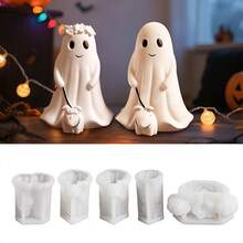 1 Stück Halloween Geister Serie Silikon Form, DIY Geister Braut und Bräutigam Handgemachte Seife, Gips, duftende Kerzen Form, Halloween Dekoration, Handwerksgeschenk Form