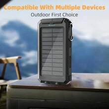 户外太阳能移动电源适合夏季假期户外旅行/露营和应急备用移动电源 - 黑色 - 查看 2