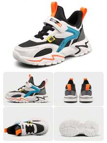 Kids Tennis Shoes - Black and Orange - View 7