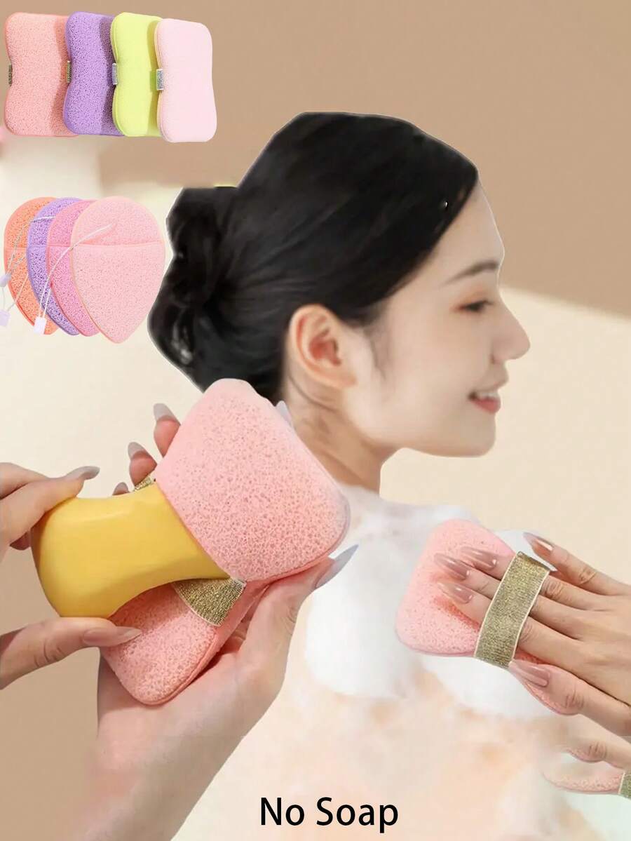 1pc Reusable Exfoliating Soap Saver Pouch,Free Facial Cleaning Tools,Powder Puff, Soap Saver Bag,Soap Bag - Bathing Sponge - Bath Ball - Scrubbing Sponge - Super Soft Scrubbing Sponge/Freezing Rich,Facial Sponge Cleaning And Makeup RemoverSuitable For Knotted Shower Soap Bag For Foaming And Drying - Multicolor - View 1