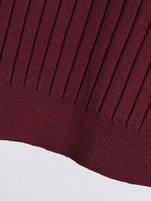 ALTZTAR Men's Loose Fit Thin Solid Color Casual Polo Collar Short Sleeve Ribbed Knit Top - Red Violet - View 5
