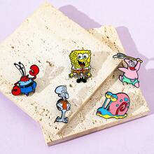 SPONGEBOB 海绵宝宝 1/5 件创意海绵宝宝卡通胸针套装个性化盖瑞蜗牛珐琅别针背包服装首饰金属徽章配饰礼物 - 均碼 - 查看 8