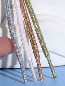 1 Cặp dây giày kim loại phản quang nhiều màu 4MM, dây giày sáng bóng, phù hợp cho giày thể thao, giày thường, giày vải, v.v. - Nhiều màu - Xem 7