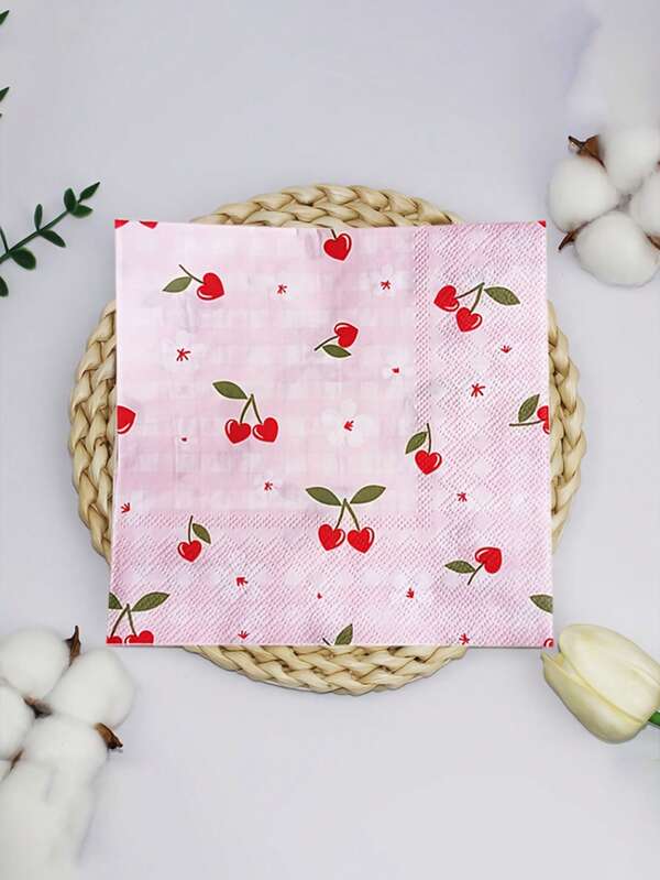 20/40pcs Pink Cherry Blossom Printed Disposable Napkins, Double-Ply, Non-Fading, Thicker, Good Napkin Strength, Water-Resistant, Size 33*33cm, Suitable For Spring/Summer Parties, Weddings, Birthday Gifts, Holiday Parties, Decorations, Cocktail Parties, Celebrations, Afternoon Tea, Dessert Tables, Bars, Camping, Picnics, Halloween, Christmas, Thanksgiving, Christmas Eve Themed Parties, Family Gatherings, Housewarming Parties, Retirement Parties And Elegant Party Decorations