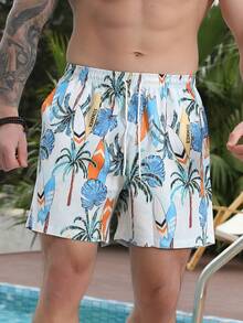 100% Polyester Tropical Drawstring Beach Pants - 衝浪板 - 查看 1