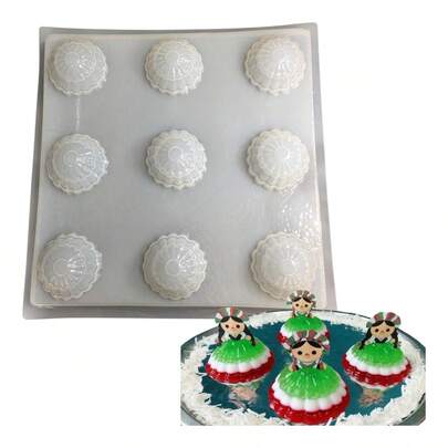 Molde para Gelatina o Jabón en Forma de 9 Vestidos o Falditas Esponjadas Para Princesas. Material Resistente y Reutilizable. Fácil de Desmoldar.