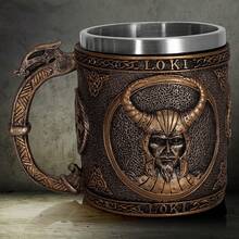 Cốc bia phong cách Viking thời Trung cổ, Cốc cà phê bằng thép không gỉ hình thần thoại Bắc Âu, Cốc cà phê, Cốc nước cổ điển, Đồ uống mùa hè và mùa đông, Quà tặng sinh nhật, Quà tặng Giáng sinh - Nhiều màu - Xem 13