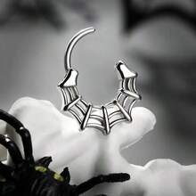 SENLANSP 1 件 316L 不锈钢独特蜘蛛网隔膜环/软骨/耳钉/耳夹珠宝/海螺穿孔/耳夹，恐怖万圣节珠宝，男女通用 - 鼻環 - 查看 13