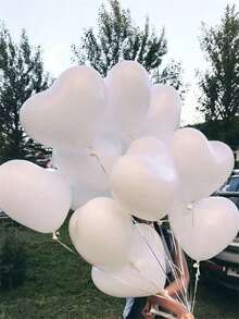 20 pezzi/10 pezzi Palloncini in lattice bianchi a forma di cuore da 10 pollici, adatti per decorazioni di feste di compleanno, decorazioni di San Valentino, proposte al partner, decorazioni per fidanzamenti, decorazioni per matrimoni, decorazioni per la casa, accessori fotografici per esterni, decorazioni natalizie, decorazioni natalizie per la casa - Bianco - Visualizzare 2
