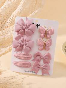 8 件/套极简主义蝴蝶结发夹，波西米亚针织蝴蝶女孩发夹，马尾辫夹，适合节日派对、旅行、时尚发饰套装 - 蝴蝶結髮夾 - 查看 15