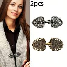 1/2/3/4 件套女士优雅复古毛衣夹套装 - 银色金属胸针，配有开衫和连衣裙扣、围巾扣、披肩别针和领夹，适用于连衣裙和针织配饰 - 彩色 - 查看 30