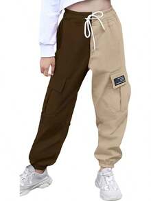 Colorblock-brown Khaki
