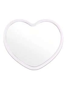 6件迷你心形镜，粉色、白色和黑色可选，简约设计。婚礼礼物镜，玻璃迷你梳妆镜，圣诞派对礼物 - 彩色 - 查看 13