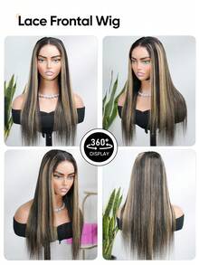 jessie's wig 杰西假发 预剪裁 4x4 蕾丝直发 无胶假发 真人发 即戴即走 无胶假发 180% 密度 100% 真人发 16-26 英寸 挑染蜂蜜金假发 - SNATURAL/27 - 查看 7