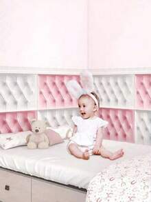 4pcs 3D Sticker Embossed XPE Foam Wallpaper, Waterproof & Moisture-Proof Faux Leather Texture, Headboard Anti-Collision Soft Pad Removable Wall Sticker, Reusable & Cuttable, Suitable For Bedroom & Living Room Wall Decor, Sound Insulation Thick Wall, Home Decor Wall Paper