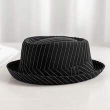 JewelryWe Fedora Hat With Large Brim Men Women Retro Panama Floppy Hat Panama Hat Made Of Felt Suede Western Hat For Performance Party Show Cosplay Wedding Daily Life Camping Hiking Fishing - 黑色 - 查看 4