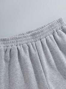 Customized Women's Sports Sweatpants - Customized Fleece And Thickened Pants, Add Your Text, Choose Font And Color, Sweatpants Customization, Custom Autumn And Winter Special Sports Pants, Design Your Own Personalized Pants As A Gift For Girlfriend, Family, Yourself, Anniversary, Festival, Etc. Customized Gifts, Customized Pants, Customized Text Pants, Women's Pants - Light Grey - View 4