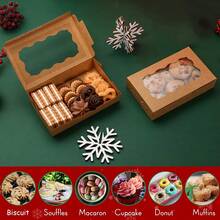 30个牛皮纸烘焙盒，带透明窗口，食品包装盒，小型零食容器，适用于饼干、蛋糕、糖果 - 非常适合甜点、马卡龙包装盒、新年糖果包装盒、婚礼、生日、圣诞节、感恩节、情人节、母亲节、家庭食品包装纸盒、甜点包装盒 - 彩色 - 查看 5