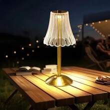 Crystal Wireless Desk Lamp - 1/2 Rechargeable Gold Vintage LED Desk Lamp With USB Port, 3-Color LED Small Portable Touch Lamp For Bedroom Living Room Home Office - 小花瓣 - 查看 6