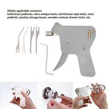 Uadme 开锁工具套装，6 件套开锁枪，适用于黄铜挂锁、古董锁、老式中式锁具的门锁开启器