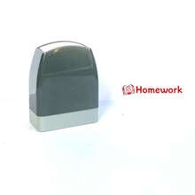 1 carimbo quadrado de professor com almofada de tinta autoentintada, inclui "Tarefa de casa concluída, assine e devolva", carimbo de professor recarregável adequado para professores, escolas, salas de aula, escritórios, impressão vermelha