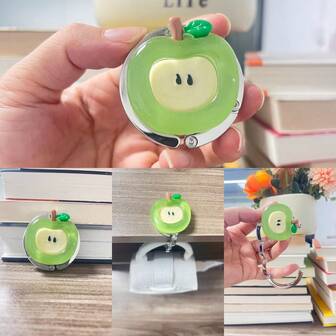 透明树脂可折叠锌合金苹果形包挂架，生日、节日工艺礼物