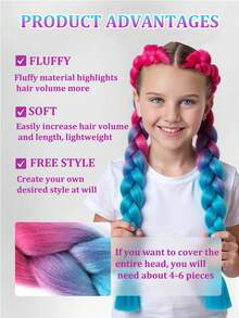 1 Pack 100g/Pack 24 Inch Heat Resistant Jumbo Synthetic Braiding Hair Extensions, Suitable For Twist Braids And Crochet Braids - Multicolor - View 7