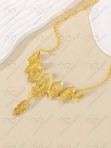 24K Gold Plated Dubai Novelty Earrings & Necklace Jewelry Set, Elegant For Party, Wedding, Anniversary, Dress Up Or Casual Wear - Gold - View 3