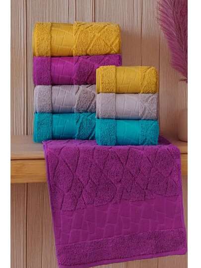 4-delat premiumset med tjocka handdukar – 100 % bomull – hand- och ansiktshanddukar – 50 x 90 cm, 280 g styck – ultramjuka, absorberande och hållbara – tillverkade i Turkiet