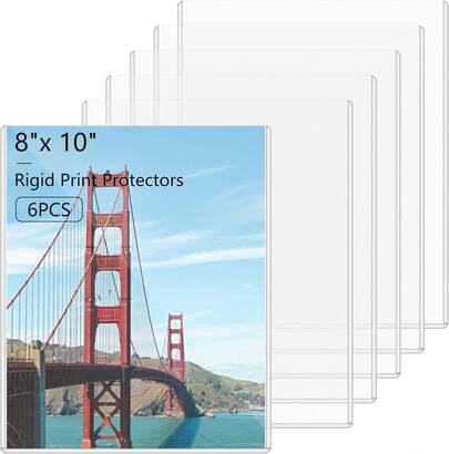 6PCS 8 X 10 Print Protectors Hard Plastic Page Sheet Protectors Photo Holder Poster Plastic Sleeves Arts, Prints, Autograph Pictures, Photographs, Birth Certificate Protector