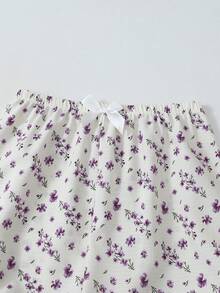Conjunto de pijama de pantalón y blusa de manga larga con estampado floral para mujer, ropa de otoño