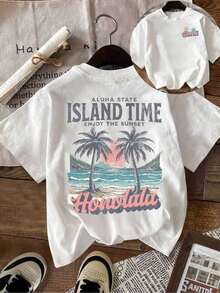 Comfortable Hawaiian-Shirt, Hawaiian Island Vibes-Shirt, Beach Lover, Hawaiian Vacation-Shirt, Retro Summer-Shirt, Beach-Shirt Women - 白色 2 - 查看 2