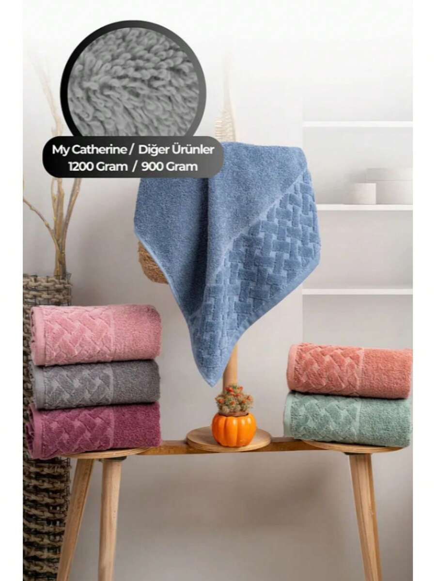 6-częściowy zestaw ręczników tkanych premium – 100% bawełny – duży, ciężki i ultramiękki – ręczniki do rąk, twarzy i głowy – 50 x 90 cm – łącznie 1200 g – luksusowa jakość spa – wyprodukowano w Turcji - Wielokolorowe - Zobacz 1