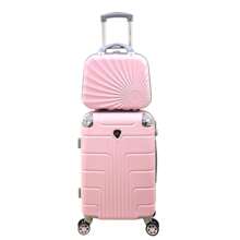 JONY Maleta Más Neceser de 20 Pulgadas Con Candado Fijo De Combinación y 4 Llantas 360° - Rosa Pálido - Ver 1