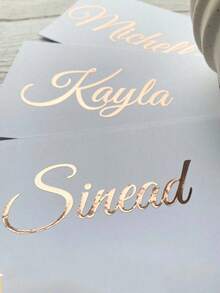 Pegatinas de etiquetas personalizadas con nombre, pegatinas de vinilo con texto para botellas de agua de vidrio, decoración de boda personalizada, fuentes de vinilo, etiquetas de vinilo, pegatinas para pequeños negocios - Multicolor - Ver 6