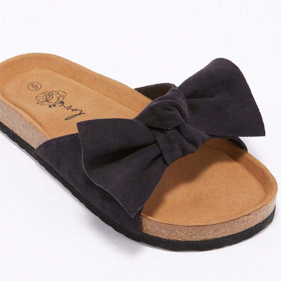 Womens Slip On Flip Flops Ring Toe Strappy Summer Gladiator Flat Sandals - màu đen - Xem 1