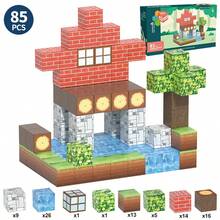 48/85/104/154PCS 磁性积木玩具，DIY 磁性积木玩具，学习空间推理，易于组装且设计新颖，适合 3 岁以上男孩和女孩的益智积木玩具，激发大脑想象力。 - 彩色 - 查看 5