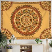 Boho Mandala Tapestry Wall Hanging Bohemian Floral Flower Medallion Tapestry Aesthetic Wall Art Large Green Yellow Hippie  Tapestries, Vintage Wall Decor Banner For Living Room Bedroom Dorm Home Decor(40x30inch/60x40inch/60x51inch/80x60inch) - 橙黃色 - 查看 2