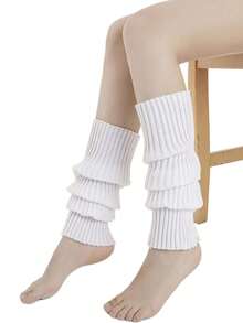 1双纯色针织腿套，简约时尚休闲风，适合秋冬季日常保暖，超过10种颜色可选，Y2K风格，舒适保暖 - 彩色 - 查看 12