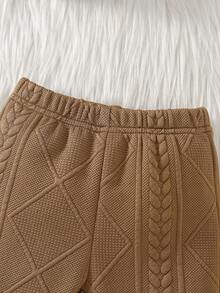 2件套男婴翻领印花3D蝴蝶结小熊刺绣连体衣+裤子套装