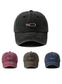 1pc Embroidered Baseball Cap, Unisex Adjustable Soft Top Sun Hat, Suitable For Cycling, Vacation, Travel, Streetwear