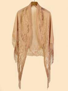 Lace Triangular Scarf, Cheongsam Shawl, Lightweight & Breathable Fashion Shawl - Multicolor - View 7