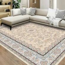This Oversized Modern Minimalist Style Orange-Gray Feather Down Plush Rug, The Premium Version Uses High-Density Thicker Fabric, Decorated With Personalized Geometric Pattern Design, This Luxurious Rug Can Perfectly Match Various Home Decor Styles. - Style 2 - View 4