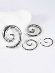 1PC Punk Stainless Steel Snail Spiral Ear Taper Flesh Tunnel Ear Stretcher Ear Nose Expander Stretching Ear Plug Ear Gauge - 1 Piece Of Spiral Ear Expansion - View 6