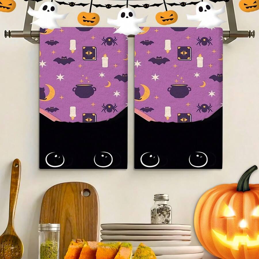 2/4 Stücke Set, Geschirrtücher, Schwarze Katzen Muster, geeignet für Halloween, super saugfähige Mikrofaser moderne Handtücher, Kochens- und Backens-Geschirrtücher, bedruckte Geschirrtücher, Reinigungstücher, Handtücher, super weich und hochsaugfähig, tolles Geschenk für Nachbarn, Mütter, Freunde, Geburtstag, Halloween, Einweihung, Küchendekoration, Haushaltsgegenstände - Verschiedenfarbig - Übersicht 1