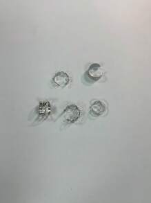 5pcs Vintage Fashion Adjustable Non-Pierced Cartilage Clip-On Earrings Set For Girls, Including Ear Clips And Earrings